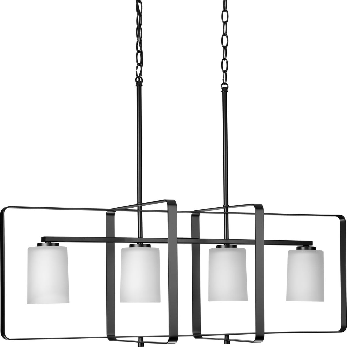 Progress Lighting League 4-Light Matte Black Farmhouse Chandelier