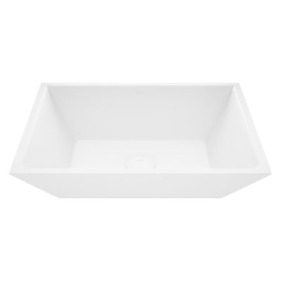 VIGO White Vinca Handmade Countertop Matte Stone Rectangle Vessel Bathroom Sink in Matte White - Super Arbor