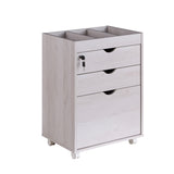Furniture of America Dori White Oak 3-Drawer 20-in File Cabinet