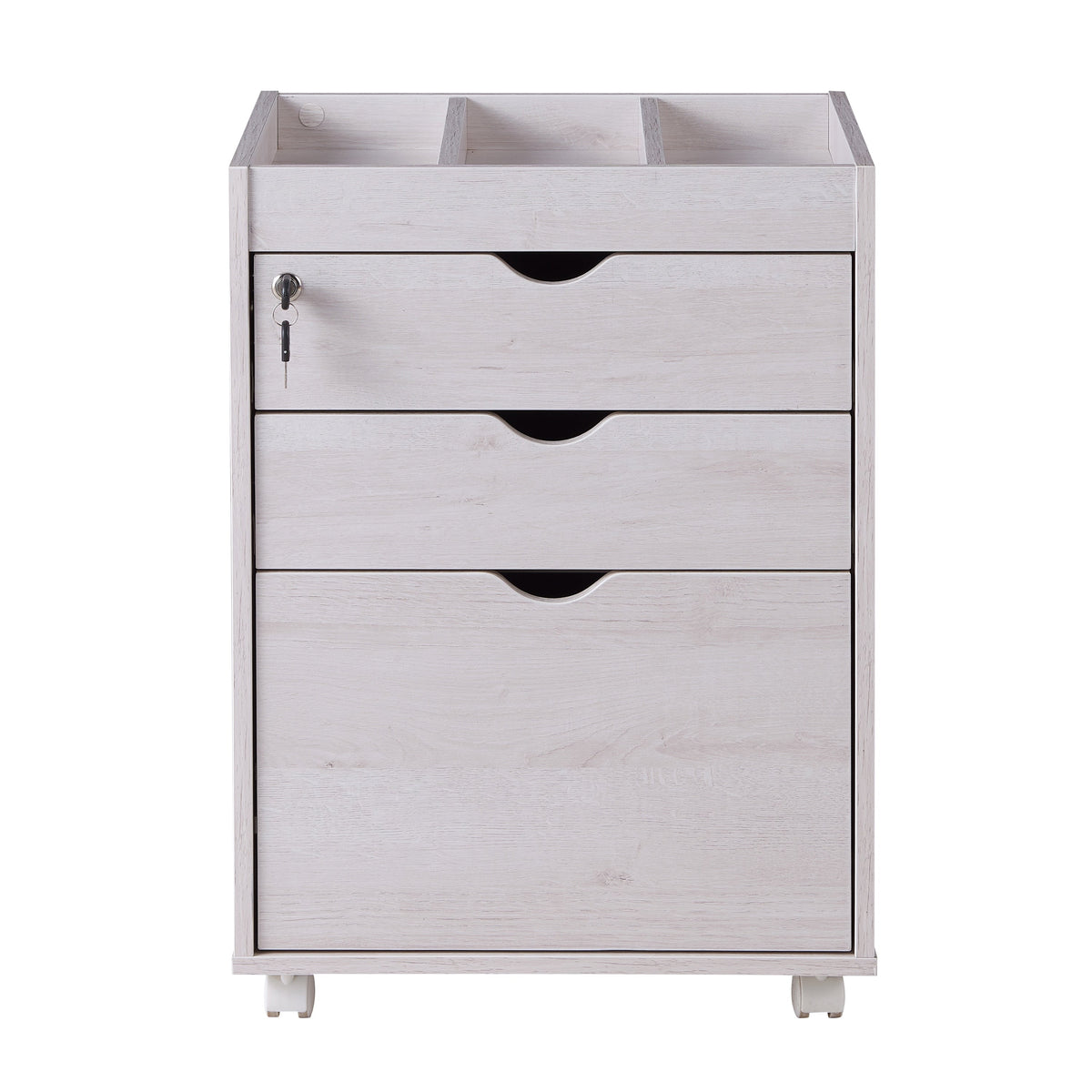 Furniture of America Dori White Oak 3-Drawer 20-in File Cabinet
