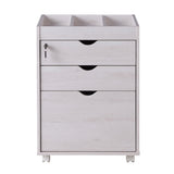 Furniture of America Dori White Oak 3-Drawer 20-in File Cabinet