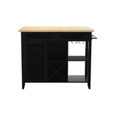 Boston Loft Furnishings Black Composite Base with Composite Wood Top Kitchen Island (28-in x 48.25-in x 36-in)