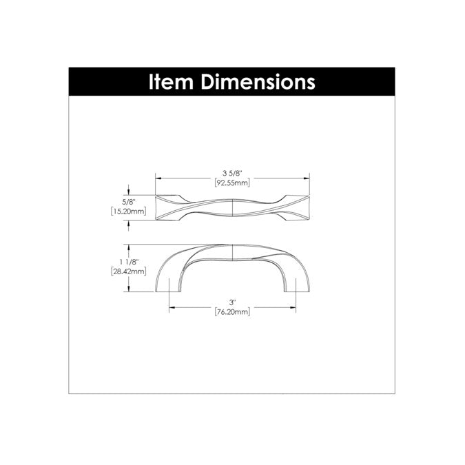 Hickory Hardware Twist (76mm) Center to Center Arch Handle Drawer Pull