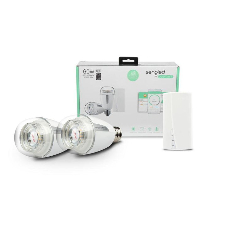 Sengled Element Plus Smart Lighting Starter Kit with Smart Hub and 2 A19 2700K - 6500K 60-Watt EQ Dimmable LED Bulbs in White