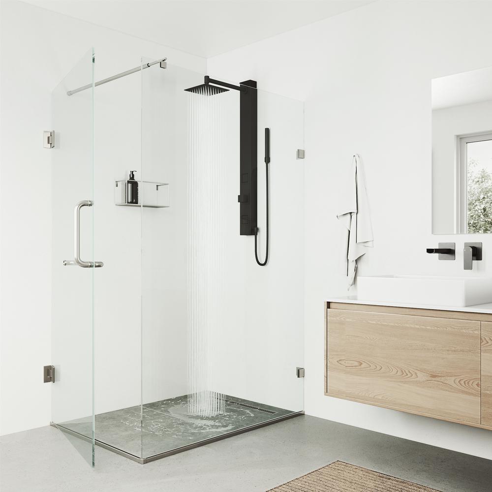 Orchid 39.375 in. 2-Jet High Pressure Shower System with Fixed Rainhead and Handheld Dual Shower in Matte Black - Super Arbor