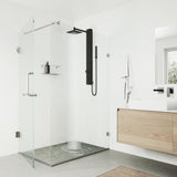 Orchid 39.375 in. 2-Jet High Pressure Shower System with Fixed Rainhead and Handheld Dual Shower in Matte Black - Super Arbor