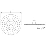 1-Spray 9 in. Single Wall Mount Fixed Shower Head in Polished Stainless Steel - Super Arbor
