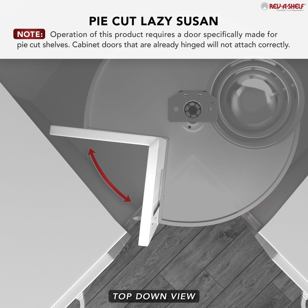 Rev-A-Shelf 2-Tier Plastic Pie-Cut Cabinet Lazy Susan, 28" Diameter