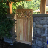 3.5 ft. H W x 6 ft. H H Western Red Cedar Arch Top Diagonal Lattice Fence Gate - Super Arbor