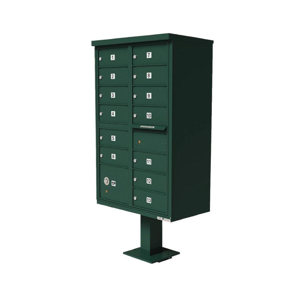 16-Mailboxes 1-Outgoing Mail Compartment 2-Parcel Lockers Pedestal Mount Cluster Box Unit - Super Arbor
