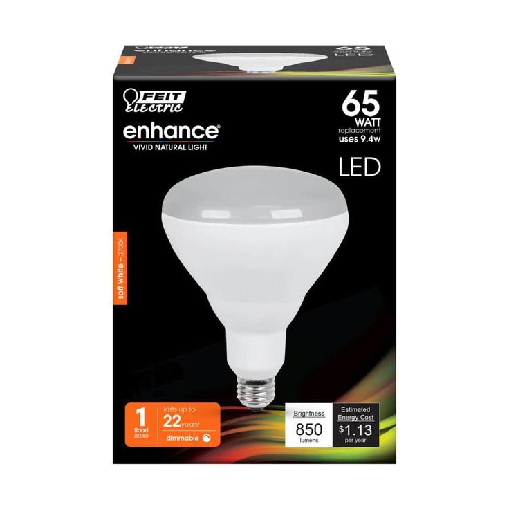 Feit Electric 65-Watt Equivalent BR40 Dimmable CEC Title 24 Compliant LED Light Bulb Soft White (12-Pack)