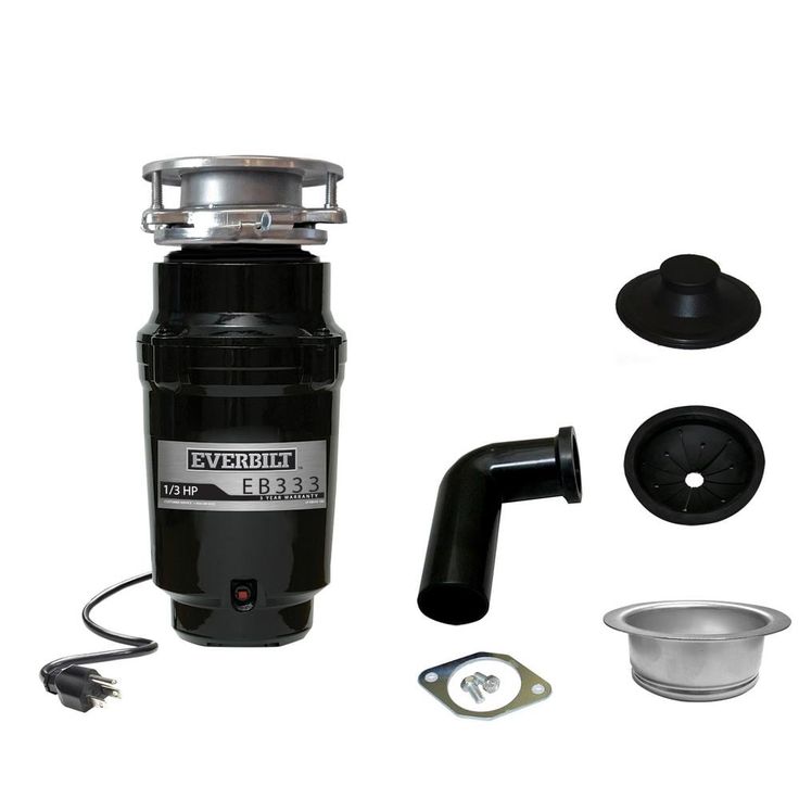 Everbilt 1/3 HP Continuous Feed Garbage Disposal with Stainless Steel Sink Flange and Attached Power Cord