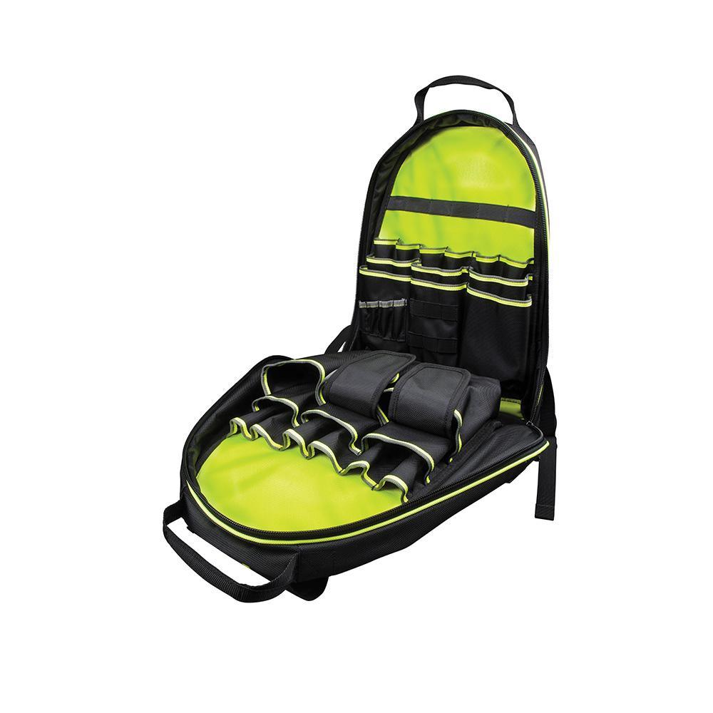 Tradesman Pro 14-3/8 in. High-Visibility Tool Bag Backpack, Black and Gray - Super Arbor