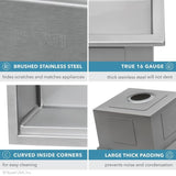 25 x 22 in. Workstation Drop-In Tight Radius Topmount 16-Gauge Stainless Steel Ledge Kitchen Sink Single Bowl