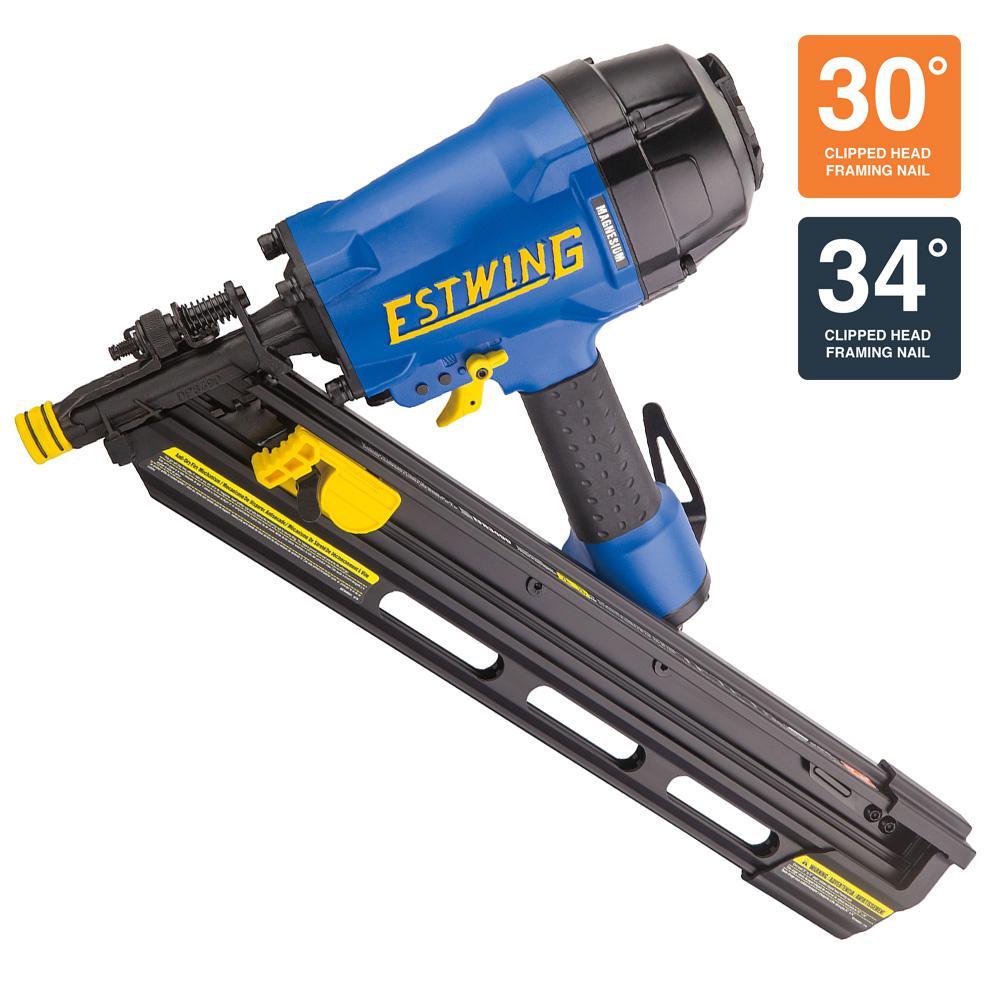 Pneumatic 34 degrees Clipped Head Framing Nailer with Padded Bag - Super Arbor