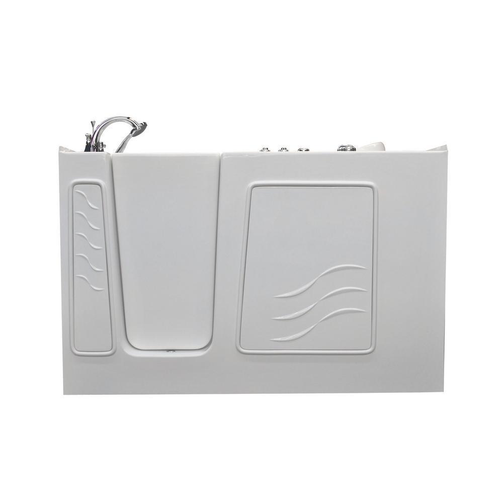 60 in. Walk-In Whirlpool Bathtub in White with 1.6 GPF Single Flush Toilet - Super Arbor