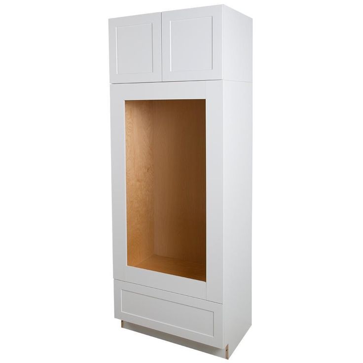 Cambridge Shaker Ready-to-Assemble 33x90x24.5 in. Double Oven Cabinet w/ 2 Soft Close Doors & 1 Soft Close Door in White