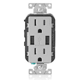 15 Amp Decora Combination Tamper Resistant Duplex Outlet and USB Charger, White (3-Pack) - Super Arbor