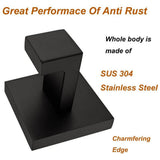 Square Bathroom Robe Hook and Towel Hook in Stainless Steel Matte Black (2-Pack) - Super Arbor