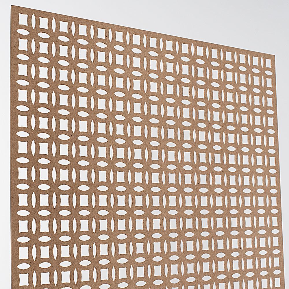 72 in. x 24 in. x 1/8 in. Unfinished Interlocking Circle Decorative Perforated Paintable MDF Screening Panel Insert - Super Arbor