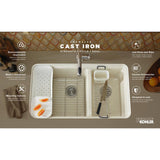 Riverby Workstation Drop-In Cast Iron 33 in. 1-Hole Single Basin Kitchen Sink Kit with Accessories in White