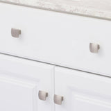 1-1/2 in. Satin Nickel Simple Soft Square Knob - Super Arbor