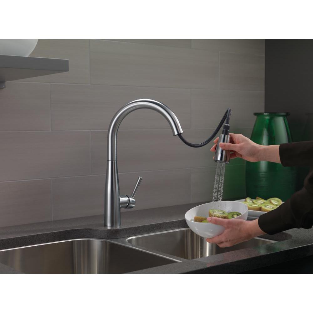 Essa Single-Handle Pull-Down Sprayer Kitchen Faucet with MagnaTite Docking in Arctic Stainless - Super Arbor