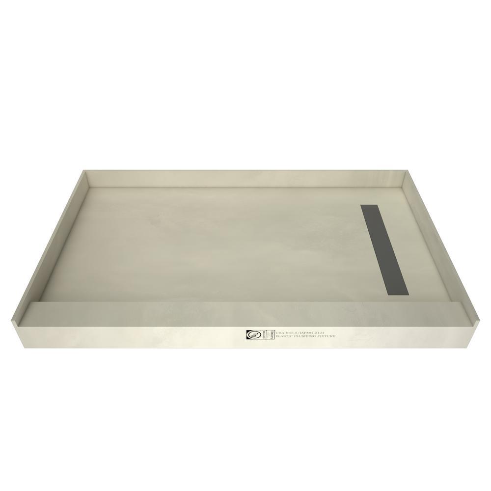 Redi Trench 34 in. x 60 in. Single Threshold Shower Base with Left Drain and Solid Brushed Nickel Trench Grate - Super Arbor