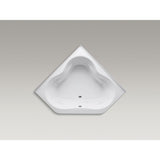 Tercet 5 ft. Left-Hand Drain Corner Alcove Whirlpool Bathtub White with Heater - Super Arbor