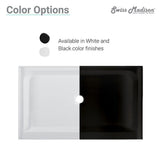 Voltaire 60 in. x 36 in. Acrylic Single-Threshold Right Drain Shower Base in Black - Super Arbor