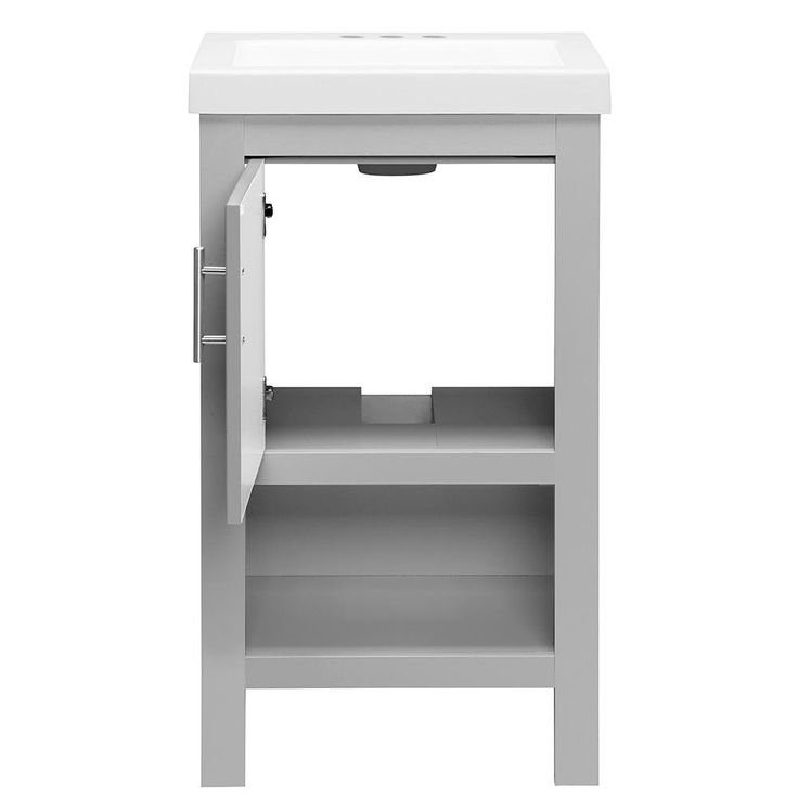 Spa 18-1/2 in. W Bath Vanity in Dove Gray with Cultured Marble Vanity Top in White with White Sink