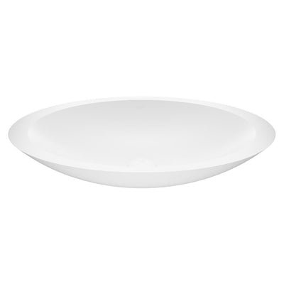 VIGO Wisteria Handmade Matte Stone Oval Vessel Bathroom Sink in Matte White - Super Arbor
