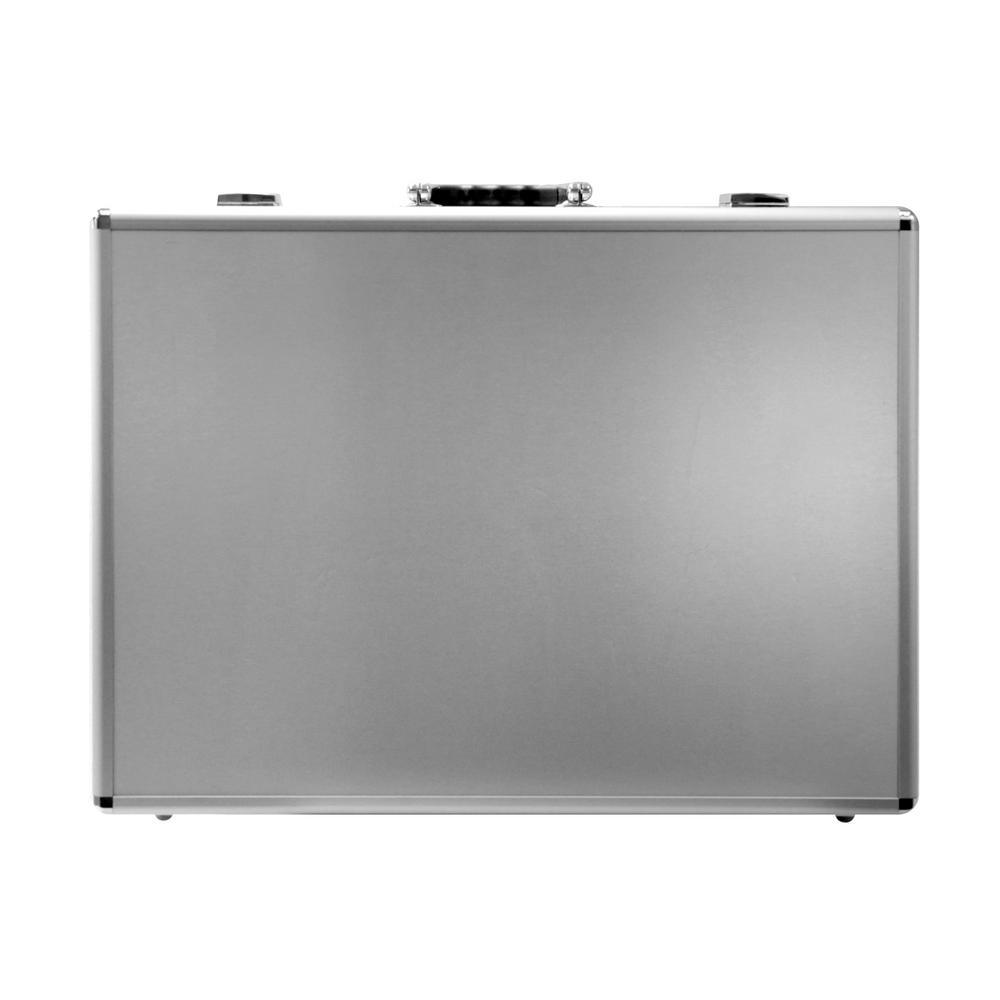 12.88 in. Smooth Aluminum Tool Case with Foam in Silver - Super Arbor