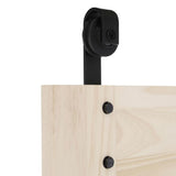 34 in. x 84 in. Timber Hill Rain Glass and Unfinished Pine Wood Sliding Barn Door Slab with Hardware Kit - Super Arbor