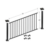 Fortress Building Products 6-ft x 40-in Black Sand Aluminum Deck Rail Kit