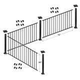 Fortress Building Products 18-ft x 40-in Black Sand Aluminum Deck Rail Kit