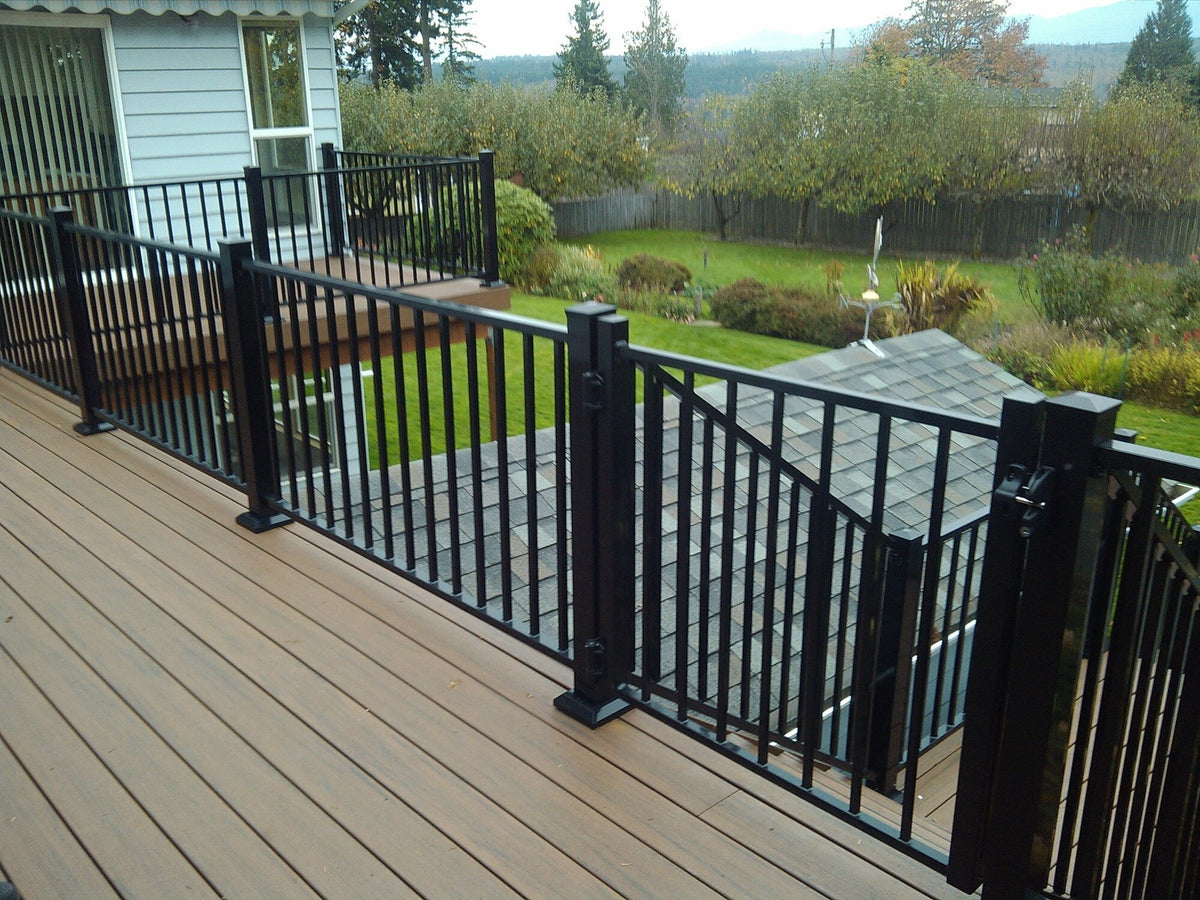 Fortress Building Products 16-ft x 34-in Black Sand Aluminum Deck Rail Kit
