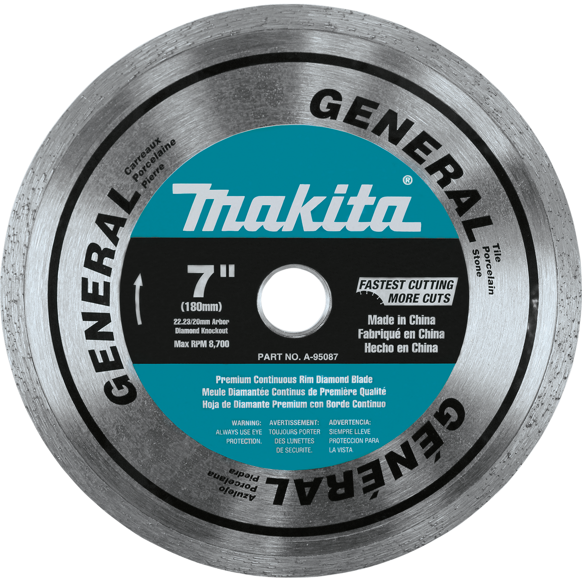 Makita 7 in. Continuous Rim Diamond Blade – General Purpose (A-95087)