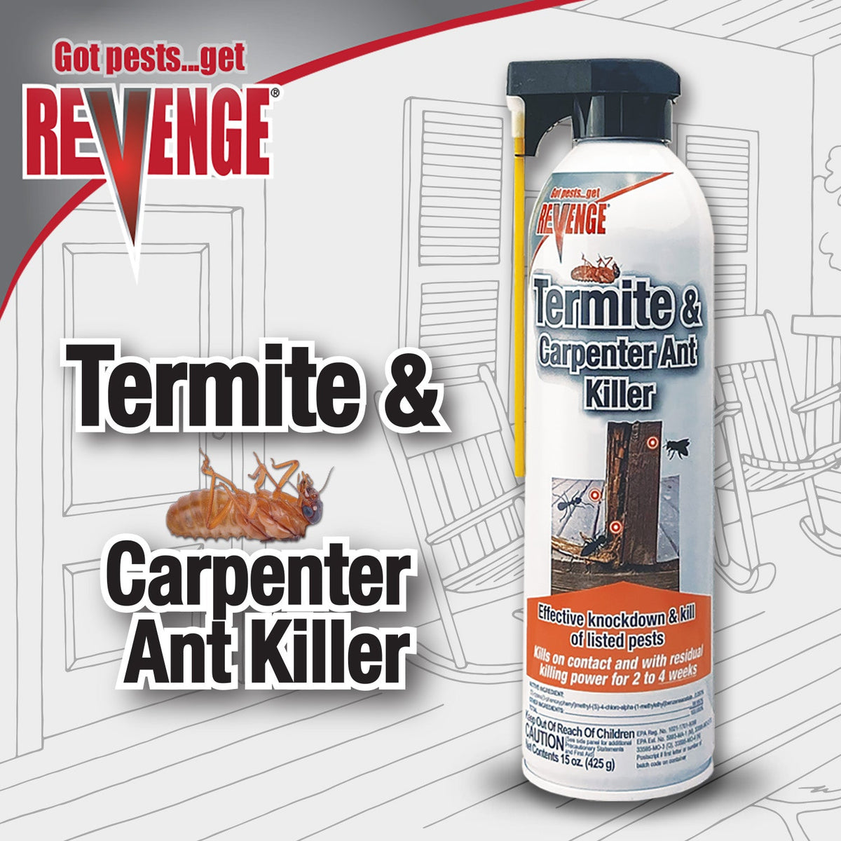 Bonide Revenge Termite & Carpenter Ant Aerosol Insect Killer, 15 oz