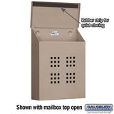 Decorative Vertical Mailbox with Privacy Plate and Magazine Hooks - Beige
