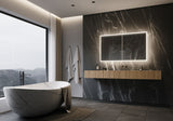 PARIS MIRROR Galaxy Cabinet 48-in x 8-in Lighted LED Surface Mount 3000K Mirrored Soft Close Medicine Cabinet