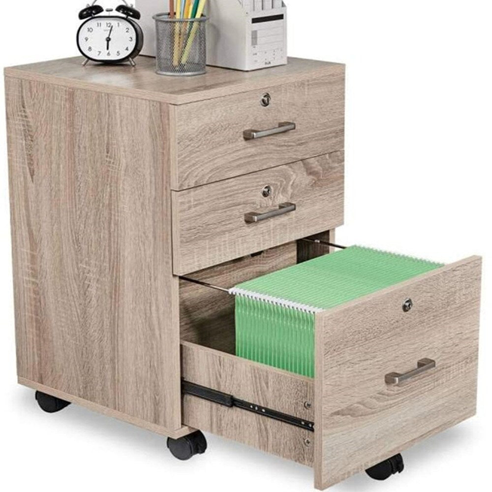 Winado File Cabinets Wood 3-Drawer 19.69-in File Cabinet