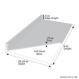 VT Dimensions Formica 6-ft Carrara Bianco Left-Hand Miter-Cut Laminate Countertop with Integrated Backsplash, Ora Edge