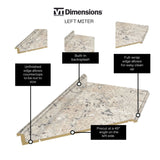 VT Dimensions Formica 6-ft Ouro Romano Etchings Left-Hand Miter-Cut Laminate Kitchen Countertop with Integrated Backsplash