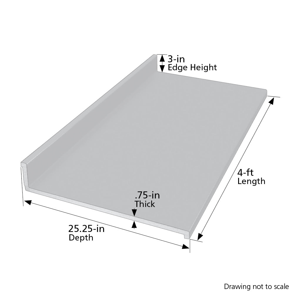 VT Dimensions Formica 4-ft Carrara Bianco Straight Laminate Kitchen Countertop with Integrated Backsplash