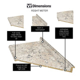 VT Dimensions Formica 10-ft Ouro Romano Etchings Right-Hand Miter-Cut Laminate Kitchen Countertop with Integrated Backsplash