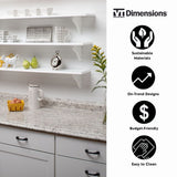 VT Dimensions Formica 8-ft Ouro Romano Etchings Straight Laminate Kitchen Countertop with Integrated Backsplash