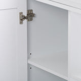CorLiving White Mdf Base with Wood Top Rolling Kitchen Cart (32-in x 18-in x 35-in)
