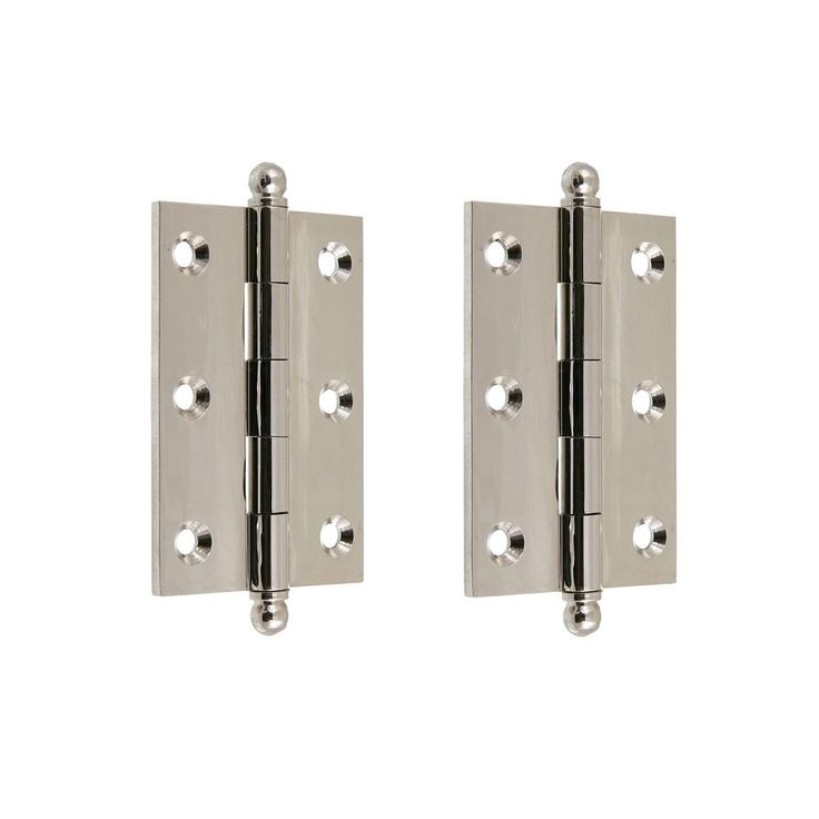 3 in. x 2 in. Solid Extruded Brass Loose Pin Mortise Cabinet Hinge in Bright Nickel (1-Pair)