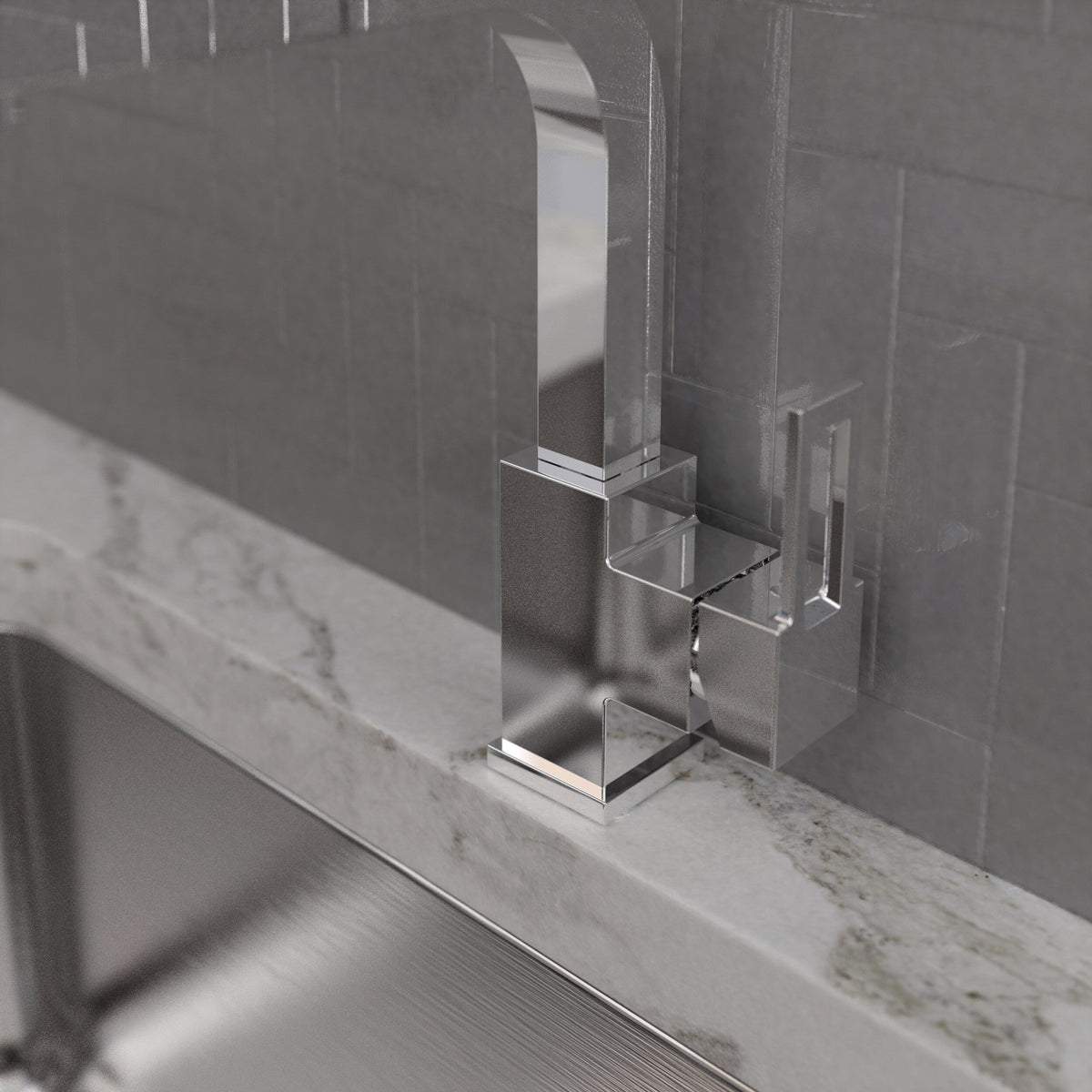 Keeney Polished Chrome 1-Handle Deck-Mount Pull-Out Kitchen Faucet